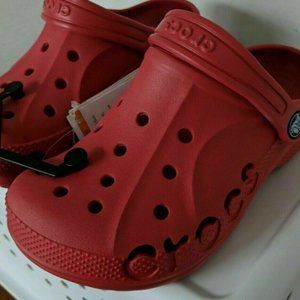 Crocs Baya Clogs Beach Sandals Red 205483-6EN Youth Sz J1 NWT